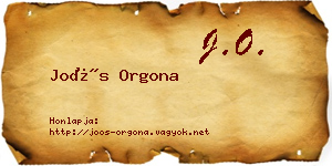 Joós Orgona névjegykártya